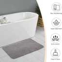 Bath Mats 36x24 Non-Slip Absorbent Bathroom Rug, Quick Dry Machine Washable Shower Tub Mat with Rubber Backing, Soft Floor Carpet for Bathroom Decor Waffle Grey