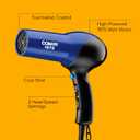 Conair Turbo 1875W Hair Dryer, Ionic Blow Dryer, Diffuser Hair Dryer for Frizz F-ree Curls & Waves, Fast-Dry Hair Dryers for Women, Hair Dryer with Diffuser, Hair Diffuser & Concentrator, Blue/Black