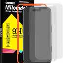 5 x Milomdoi 3 Pack Matte Screen Protector for iPhone 17 Pro Max [Phone Case Friendly] Tempered Glass Accessories Film, Shatterproof No Bubble, Easy Installation with Mounting Frame for Apple