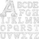 Waydress 26 Piece Rhinestone Iron on Patch A to Z Letter Appliques Adhesive White Pink Colorful Pearl Bling Patch Glitter Alphabet Embellishments for DIY Craft Supplies(Solid White)