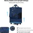 MILADA Expandable Luggage Bags for Travel Foldable Suitcase with Wheels Collapsible Rolling Travel Duffle Bag Lightweight Large Suitcases without Telescoping Handle, Blue