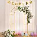 7.2FT Open Arch Backdrop Stand with White Spandex Fitted Cover Metal Double Arch Backdrop Frame and Cover Set U Shaped Wedding Arches for Ceremony Baby Shower Garden Birthday Party Decoration