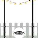 Outdoor String Light Pole, 10 FT Heavy Duty Light Stand Hanger Pole for Outside Deck Fence Railing Backyard, Patio, Christmas, Wedding, Party (2 Packs)