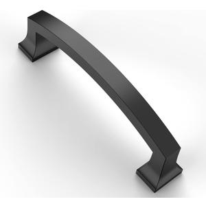 Asidrama 10 Pack 4 Inch(102mm) Hole Centers Kitchen Cabinet Handles, Matte Black Cabinet Pulls Kitchen Cabinet Hardware for Cupboard Drawer Pulls (4" Hole Center)