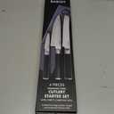 German High-Carbon Steel Cutlery 3-Piece (Chef Knife Bread Pairing Knife) W/Knife Roll Black Stainless 4 Piece