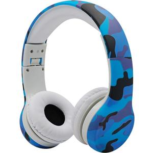 Snug Play+ Kids Headphones – Volume Limited 93dB for Safe Listening – Foldable, Durable Headphones for Toddlers, Boys & Girls – Tangle-Free Cord – Ideal for Travel, School, Tablets - Blue Camo