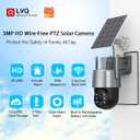 2K 3MP Tuya Solar Security Camera, Wireless Outdoor WiFi Camera w/ 360° PTZ, IP65, Battery Powered Surveillance Home Cam w/ Color Night Vision, PIR Sensor, 2-Way Audio, SD/Cloud Storage, App Alerts