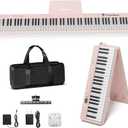 FingerBallet Portable Piano Keyboard, Semi-Weighted Folding Digital Piano 88 Key, Full Size, Wood Grain, Electric Piano Keyboard w/MIDI Bluetooth, Suitable for Adult, Toddler