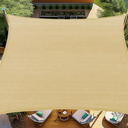 Shade&Beyond 16'x20' Sun Shade Sails Curved Canopy Rectangular Sand 185GSM Shade Sail Permeable for Patio Deck Yard Backyard, (We Make Custom Size) Sand