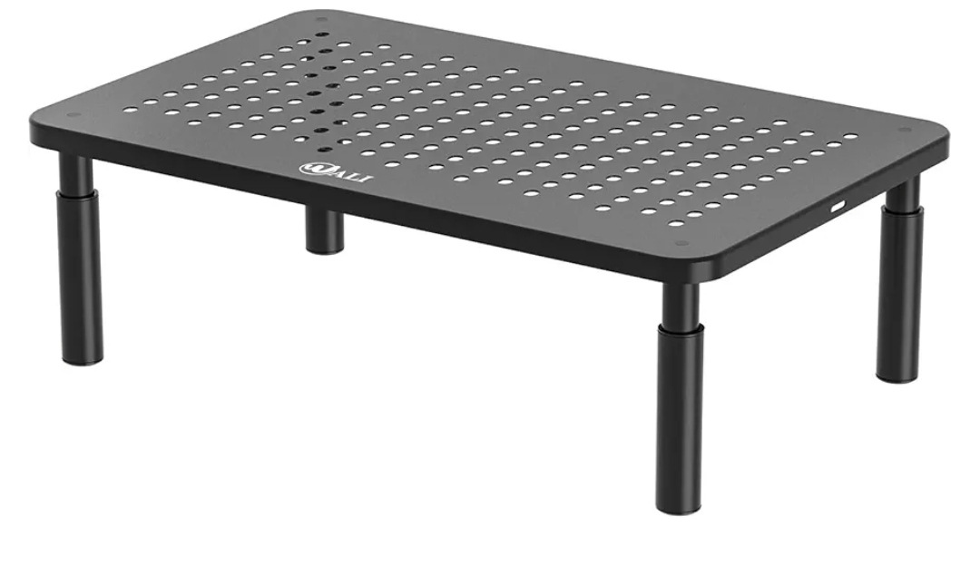 WALI Computer Monitor Stand for Desk, Adjustable Laptop Riser, Desk Monitor Stand Underneath Storage for Office, Home, School Supplies (STT003), 1 Pack, Black