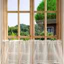 Jayla Boho Valance Curtains for Kitchen, Boho Tassel Kitchen Curtain, Rod Pocket Window Valances, Short Cafe Curtains for Bathroom Small Window Country Rustic, 71" Wx39 L