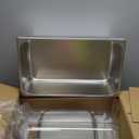 Ziliny Countertop Food Serving Display Container and Clear Roll Top Cover Stainless Steel Food Serving Tray Buffet Condiment Dispenser Display Rack for Restaurant Hotel Kitchen Party (2 Pan)
