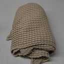 Bedsure Cooling Cotton Waffle Full Size Blanket - Lightweight Breathable Blanket of Rayon Derived from Bamboo for Hot Sleepers, Luxury Throws for Bed, Couch and Sofa, Taupe, 80x90 Inches