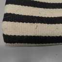 Black and White Striped Outdoor Rug 24'' x 51''Farmhouse Front Porch Mat Hand-Woven Machine Washable Layered Door Mats for Entryway/Bedroom