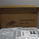 Stainless Steel Cat Litter Box with Lid, XL Extra Large Litter Box for Big Cats, Enclosed Removable Metal Litter Boxs with High Sided Enclosure & Scoop, Anti-Leakage, Non-Sticky, Easy Cleaning(Grey) 23.6"L x 15.6"W x 15.75"H