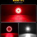 Partsam 2PCS 4 Inch Round LED Trailer Tail Lights 24 LEDs - Stop Turn Tail Brake Reverse Backup Combo Red/White - IP67 Waterproof Flush Mount Grommet Kit 10-30V for Truck RV Trailer, Patent Pending