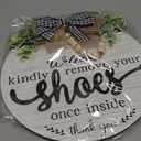 3D Welcome Sign for Front Door- Farmhouse Welcome Door Sign for Front Porch Decor Wooden Door Decorations outdoor Hanging Home Signs No Shoes Sign for House Please Remove Your Shoes Sign