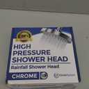 High Pressure Shower Head - Anti-Clogging Silicone Nozzles - 2.5 GPM Removable Restrictor - Easy to Clean Adjustable Replacement - easy to install with Plumbers Tape - 6 inch - Classic Chrome Finish