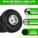 RRQ 10 Inch Pneumatic Wheel 4.10/3.50-4 Tire, 10" Pneumatic Wheels with 5/8" Bearings,2.2" Offset Hub for Garden Cart, Hand Truck, Lawn Cart, Mower (2 Pack)