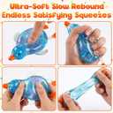 Cute Duck Squishy Sugar Stress Ball,Soft Duck Stress Relief Sugar Ball Toys and Moldable Slow Rise Relaxing Sensory Fidget Stress for Anxiety Relief (Blue+Pink)