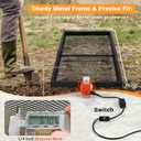 Soil Sifter with 30W Motor, Metal Sifter for Rocks with Switch & Noise-Reducing Rubber Pads, Automatic 39" x 19.5" Large Compost Screen Sieve for Sand-Idea for Most Wheelbarrow Carts (Not Included) 