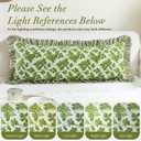 2 x 14x36 Inch Cotton Block Print Ruffle Sham Cover,Handmade Boho Floral Block Print Pillowcase,Ruffle Trim,Soft Decorative Cushion Case for Bedroom,Farmhouse&Cottagecore Bedding