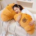 PEACH CAT Croissant Capybara Plush Pillow Cute Toast Bread Stuffed Animals Soft Food Plushies Toy Gifts for Kids 17.7"