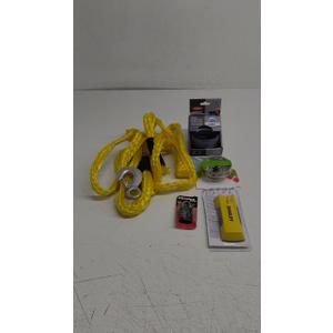 Yellow Twine, Soap Brush, Drain, Master Lock Key, Stanley Stud Sensor