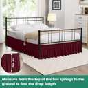 Biscaynebay Wrap Around Bed Skirts with Split Corners for Queen Beds 14" Drop, Burgundy Elastic Dust Ruffles Adjustable Easy Fit Wrinkle & Fade Resistant Silky Luxurious Fabric Machine Washable