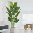 Artificial Bird of Paradise Plant 7.5Ft Tall Fake Tropical Palm Tree Large Fake Plants with 18 Silk Banana Leaves Faux Plant Indoor Decor Trees White Pot for Home Bedroom Living Room Office