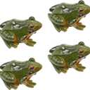 Miniature Frog Figurine, Fish Tank Decoration for Miniature Fairy Garden and Terrarium Statue(4 pcs)
