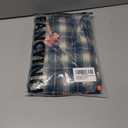 FANCYINN Womens Long Sleeve Buffalo Plaid Shift Tunic Dress Ruffle Hem Vneck Casual Swing Babydoll Mini Dress with Pockets (XS)