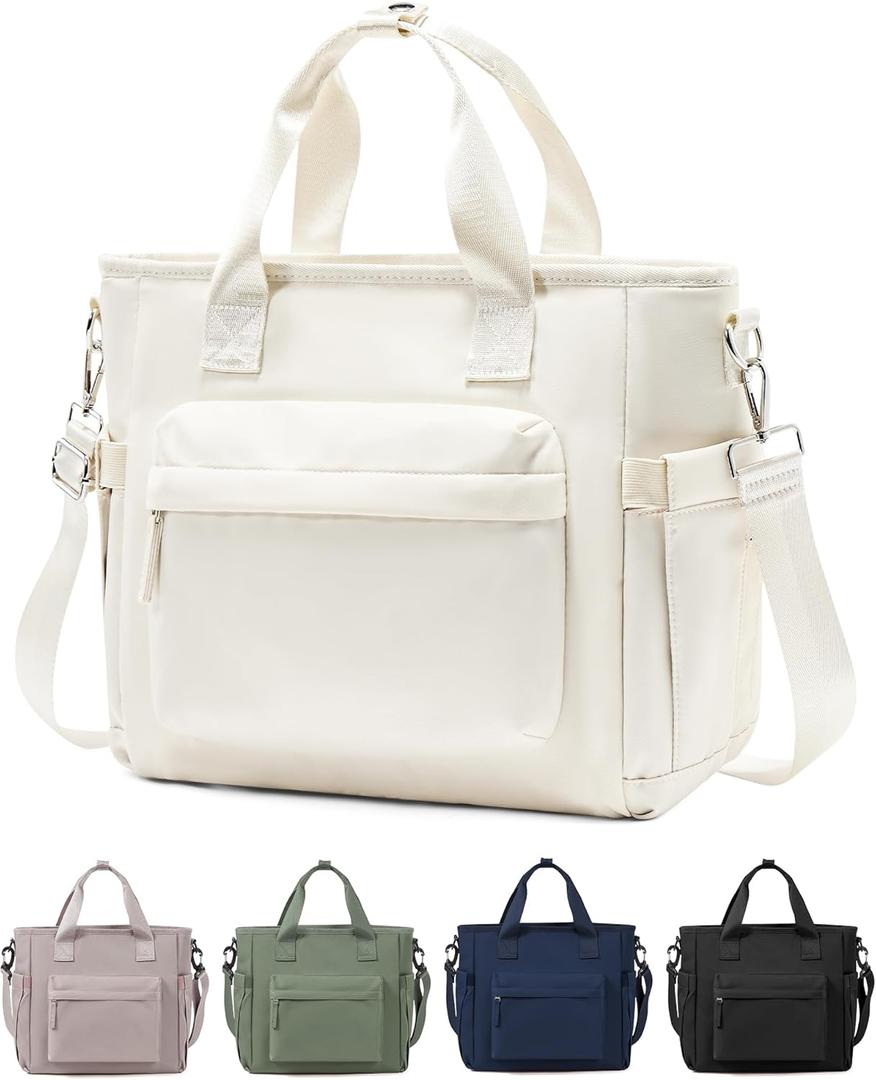 Lunch Bag Women,Large Adult Lunch Box for Women Men,Insulated Lunch Tote Bag For Work,Lunch Bags Loncheras Para Mujer With Shoulder Strap Water Bottle Holder Beige (16.5L)