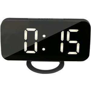 aqxreight LED Digital Alarm Clock 12/24 Hour Format USB Charging Port with Adjustable Brightness Digital Clock for Mobile Phones