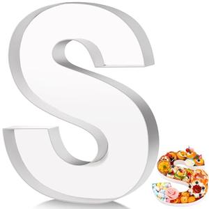 Mifoci 13.7inch Cardboard Letter Boxes Charcuterie Letters Board Fillable Reusable Trays Alphabet Serving Platter for Food Chocolate Candy Decoration Baby Shower Party Anniversary(Letter S)