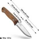 BPSKNIVES Bushmate 2.0 Designed by DBK - Bushcraft Knife - Fixed-Blade Carbon Steel Knife with Leather Sheath & Firestarter - Outdoor Full Tang Camping Survival Knives