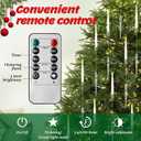 gisgfim 12 Pack Christmas Tree Candles with Remote & Hooks LED Flickering Flameless Candles with Timer Hanging Crystals Ornaments for Home Party Gifts Wedding Chandelier Decors-Acrylic Icicles Hook