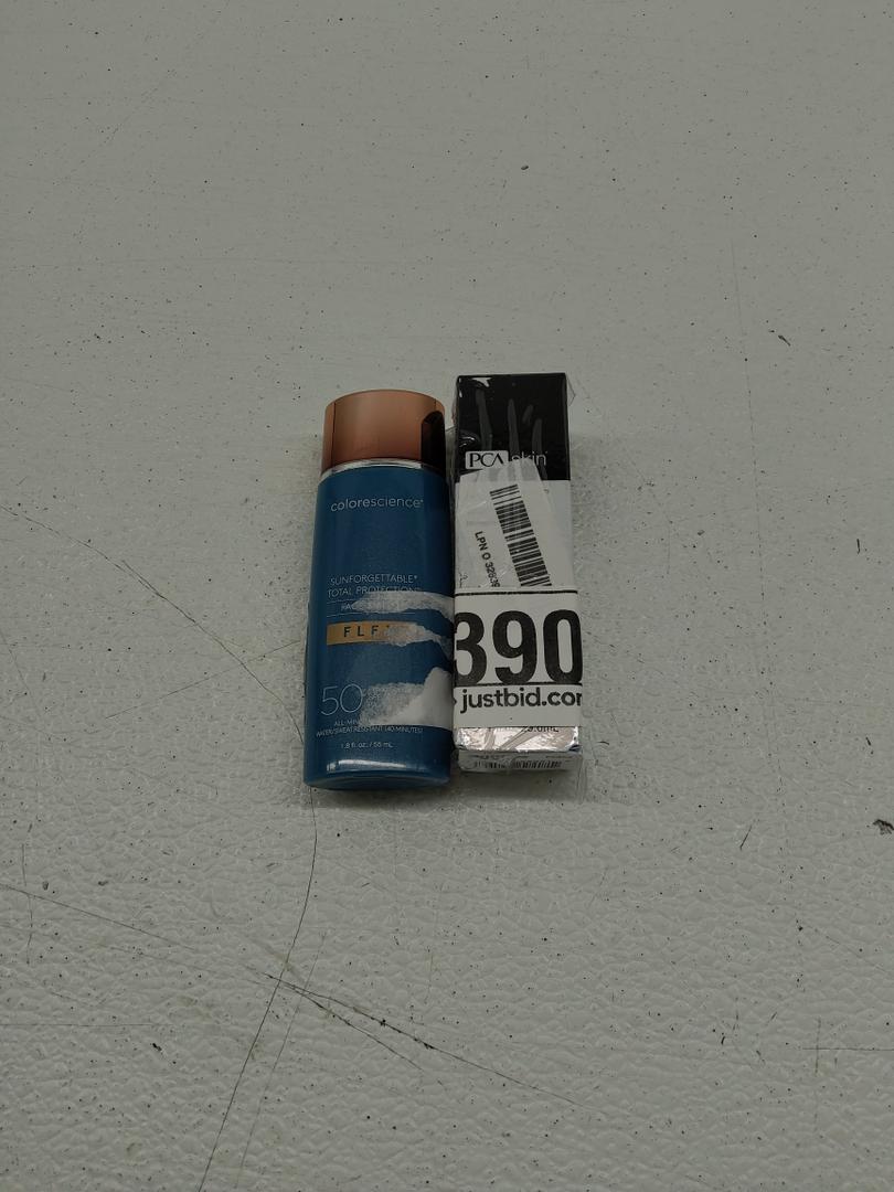Colorescience Total Protection Face Shield Flex SPF 50; PCA SKIN Hydrating Face Toner