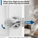 Door Knob with Keypad, Door Lock with Code, Keyless Entry Keypad Door Locks with Handle for Front Door Garage Home Apartment, Satin Chrome