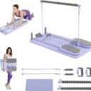 Pilates Equipment: Purple Pilates Kit, Reformer & Board for Home Workouts, Portable Home Pilates Machine Set, 41.7x16.1x1.2 in, Flo Pilates Reformer 2025 Accessories for Women