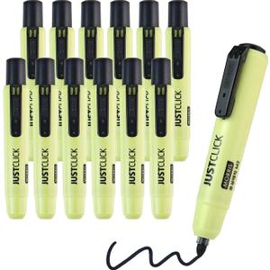 carrotez Retractable Permanent Markers, Thick Barrel, Low Odor, Bold Writing, Bullet Tip, 12 Count, Black