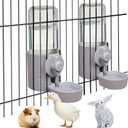 kathson 2Pcs Rabbit Water Bottle 17 OZ Bunny Hanging Water Fountain Automatic Guinea Pig Water Dispenser No Leak Drinking Feeder for Bunny Chinchilla Hamsters Cat Dog Small Animals(Grey)
