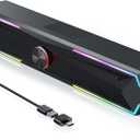 Bluetooth Computer Speakers for Desktop PC with Clear Sound, LED Desktop Laptop Speaker, Bluetooth and USB Input