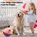 Interactive Dog Toys, Jumping Squeaky Dog Toys with Recording and Music Modes, Dog Toys to Keep Them Busy, Dog Birthday Plush Dog Toy, Rechargeable Interactive Dog Ball, Pet Toys for Dogs (Red Pig)