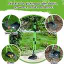 MXF Pooper Scooper, Dog Pooper Scooper Long Handle Stainless Metal Tray and Rake Set for Medium Small Dogs Heavy Duty - Use on Grass, Dirt or Gravel - Pet Supplies (Green)