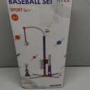 HYES 3-in-1 Baseball Set for Kids 3-5 - Tee Ball Stand, Hanging Tee, Ball Launcher and 6 Softballs - Adjustable Height, Indoor/Outdoor Sport Gifts for Boys Girls, Blue