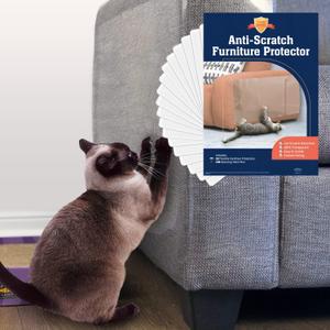 Stelucca Amazing Shields Anti Cat Scratch Furniture Protector - 18 Pack 17 by 12 Couch Protector from Cat Claws w/Twist Pins - Strong, Clear, Easy-to-Apply Scratching Deterrent and Shield for Sofa