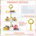 6 Sets of 3 Tier Plastic Cupcake Stand, White Plastic Tiered Serving Stand for Cupcake Stands for Dessert Table Mini Cake Fruit Snack Square Dessert Display Trays for Wedding Birthday