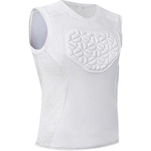 Youth Padded Compression Shirt for Football, Baseball Chest Protector, Heart Guard Sternum Protection Padded Shirt for Boys Girls