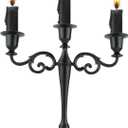 3 Metal Candelabra  Candlesticks Holder for Formal Events, Wedding, Church, Holiday Dcor, Halloween  Taper Candle Holder Stand Centerpiece Elegant Decoration Piece for Table,Pure Black